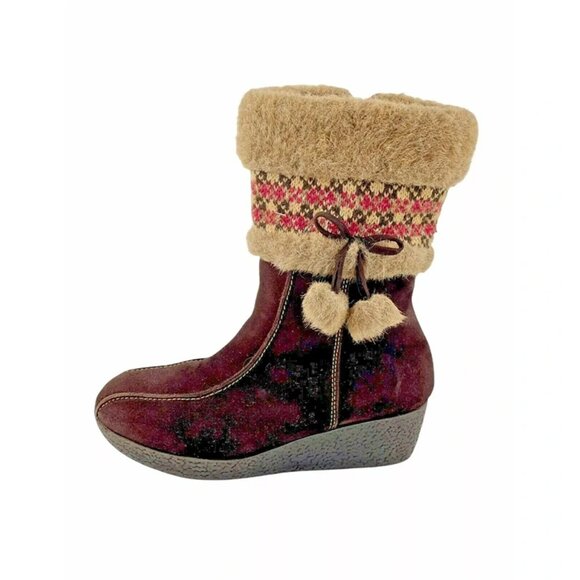 Bass Womens Brown Suede Round Toe Mid Calf Comfort Snow Boots Size US 4 - Picture 2 of 8